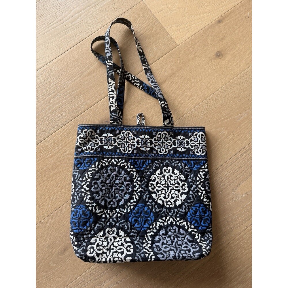 Vere Bradley Canterberry Cobalt Toggle Tote Shoulder Bag Purse - Picture 5 of 11